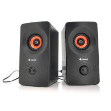Колонки 2.0 Kisonli AС-9002BT, для ПК і ноутбука, живлення 220V + jack 3.5mm, 2x3W, 20Hz- 20KHz, з вбудованим підсилювачем, bluetooth, Black, BOX, Q30