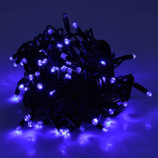 Гірлянди 100LED (ДИОД) Blue, 10 метрів, чорна ізоляція (вулична), BOX