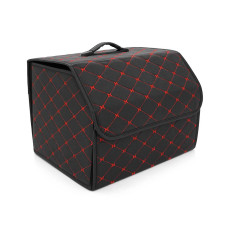 Складаний шкіряний автомобільний органайзер 400*320*300, Black-Red