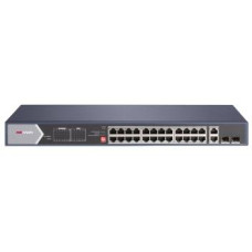 24-портовий некерований Hi-PoE комутатор Hikvision DS-3E0528HP-E, 20×1000 Мбіт/с POE+ (4 Hi-PoE) + 2×1000 Мбіт/с SFP