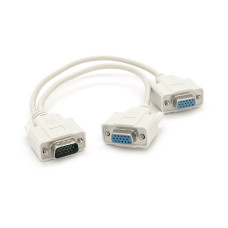 Розгалужувач VGA 0,2m, male to 2*female (тато-2*мама), White, OEM