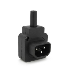 Триконтактний роз'єм IEC320 C14 (кутовий 90°) тато, 250V, 10A, під пайку Q50/500