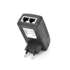 POE інжектор RITAR адаптер 48V 0,5A (24Вт) 2 порти (RG-45 10/100Мбіт/с + RG-45 POE) Євро вилка