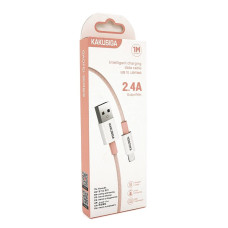 Кабель iKAKU KSC-723 GAOFEI smart charging cable for iphone, Pink, довжина 1м, 2.4A, BOX