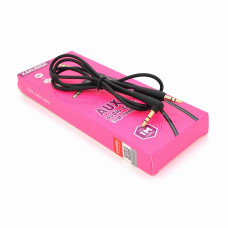 КабельiKAKU KSC-521 MEILE AUX Audio DC3.5 тато-тато 1.0м, GOLD Stereo Jack, (круглий) Black cable, Box