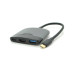 Хаб Type-C(тато) пластиковий, HDMI(мама)+USB3.0(мама)+PD(мама), 23cm, Black
