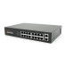 16ти портовий PoE комутатор ONV-H1016PLS 16 портів РоЕ 100 Мбіт + 2 Uplink 1000 Мбіт, до 250м, IEEE802.3af/at, загальна потужність 160Вт