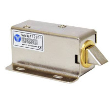 Накладний мініатюрний електрозамок YE-302A (POWER-CLOSED), 12V DC/600mA, 54,5 х 41 х 28