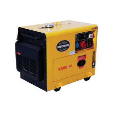 Генератор дизельний KDK7500SC3, 3-фазний 220/400V, 50Hz, 6.9kVA/5.5kW, бак 14.5 л, витрата 1.5 л/год, пуск: стартер (без АКБ), 850х550х720 мм, 160 кг