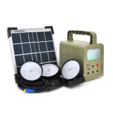 Портативний ліхтар BRAZZERS BRPF-CF42/5, Solar panel 5W, LiFePO4 - 42Wh, DC: 3.2V, USB:: 1x5V/2A, 3x6W Led лампи 3м, 9W вбудований ліхтар, BOX, Q8