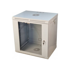 Шафа телекомунікаційна 19" VAGO 12U, настінна, двері акрил, сіра, (640х600х600)