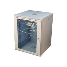 Шафа телекомунікаційна 19" VAGO 15U, настінна, двері акрил, сіра, (775х600х450)