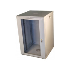 Шафа телекомунікаційна 19" VAGO 18U, настінна, двері акрил, сіра, (910х600х600)