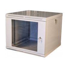 Шафа телекомунікаційна 19" VAGO 9U, настінна, двері акрил, сірий, (505х600х600)