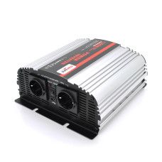 Інвертор напруги Carspa-1200-242 (1200Вт), 12/220V, approximated,2Shuko, USB, клеми, Box Q4