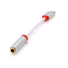 Перехідник KY-201 Type-C(M)/Jack 3.5mm(F), 5см, White/Black, Box