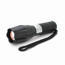 Ліхтар ручний CATA CT-8025, 1LED Cree XM-L T6, 10W, 5 режимів, ZOOM, 18650/3400 вбудований, Black, IP44, 132х33х27мм, BOX