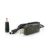 Кабель для роутера 5.5/2.5mm(M)=> USB2.0 (Out:12V/9V)+перехідник 5.5/2.5mm(F)=> 3.5*2.0(M), 1м, Black, OEM