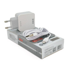 Набір 2 в 1 СЗУ With Iphone Cable 110-240V MY-A303, 3 x USB, 5V/15W, Output: 5V/3.1A, White, Box, Q25
