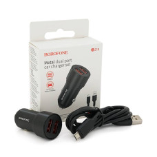 Набір BOROFONE BZ19A АЗУ 2xUSB+ кабель Micro, 2.4A, 1м, Black, Box