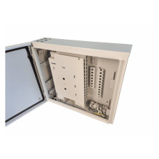 Оптобокс комутаційний VAGOS PON(FTTH) 440х500x140 під адаптери SC-32шт/LC-64шт, 8 вводів кабелю, 6 відкидних кросових модулів