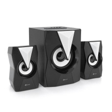 Колонки Kisonli TM-4000U, 5W+2x3W, USB/TF/BT/FM/AUX/LED light, із сабвуфером, DC: 5V, Black, BOX, Q8