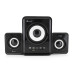 Колонки Kisonli U-2800BT, 5W+2x3W, USB/TF/BT/FM/AUX, із сабвуфером, DC: 5V, Black, BOX, Q30