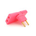 Трійник + перехідник 3 in 1, UK/US-EU, 220В, 10А, поворотний 180 °, Pink