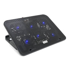 Підставка під ноутбук IceCoorel A9, 10-15.6", 6*60мм 2500±10% RPM, корпус пластик+алюміній, 2xUSB 2.0, 353x255x32mm, Black, Box, Q20