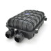 Муфта оптична Merlion ML-OP-F005-48C, герметична, 6 вводів, до 4-х касет, до 48 зварок, матеріал PP/PC
