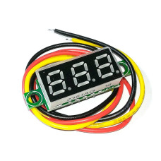 Цифровий вольтметр, діапазон вимірювань 0 -100V, 0.28", три дроти, Red