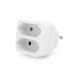 Розетка двійник без заземлення SQ-ZDB01/2, 2x2.5A(10A) 250V~Max, 1100W, White, 2Р, Q200