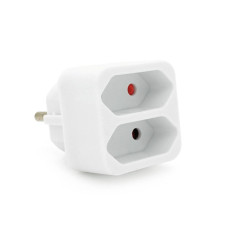 Розетка двійник без заземлення SQ-ZDB01/2, 2x2.5A(10A) 250V~Max, 1100W, White, 2Р, Q200
