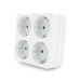 Розетка 4-х місна із заземленням SQ-RB-01/04A, 4x16A 250V~Max, 3500W, White, Q100