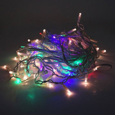 Гірлянда 120LED Дощ (Red/Green/Blue/Yellow), 1 режим, 3*0.5метра, біла ізоляція, BOX