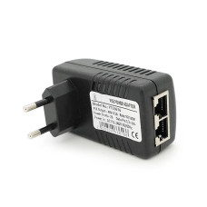 POE інжектор RITAR48V 0,5A (24Вт) 2 порти (RG-45 10/100Мбіт/с + RG-45 POE) Євро вилка