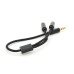 Розгалужувач аудіо для навушників і мікрофона, Jack 3.5 (тато) 4 pin =>2*Jack 3.5(мама) 3 pin, круглий в обплетенні, Box
