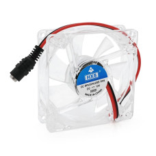 Кулер корпусний Merlion HXS 8025, 80x80x25mm, RPM 1900±10%, 12V/0.15A, 5,5*2,5 female, прозорий, OEM