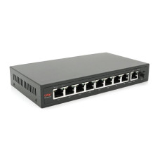 8мі портовий PoE Full Gigabit комутатор ONV-POE33108PFG, 8xPoe1000Мбіт + 1х1000 Мбіт + 1xSFP 1000Мбіт, до 250м, IEEE802.3af/at, потужність 110Вт