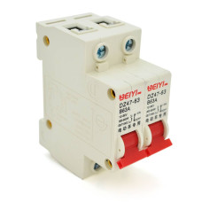 Автоматичний вимикач змінного струму BEIYI DZ47-63-2P-B63A, B63, 300-800W. 12-96V