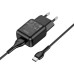 Набір СЗУ 110-240V HOCO C96A+ кабель Type-C, 1xUSB, 2.1A, кабель 1м, Black, Blister