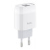 Набір СЗУ 110-240V HOCO C73A+ кабель Lighting, 2xUSB, 2.4A, кабель 1м, White, Blister