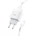 Набір СЗУ 110-240V HOCO C73A+ кабель Lighting, 2xUSB, 2.4A, кабель 1м, White, Blister