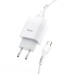 Набір СЗУ 110-240V HOCO C73A+ кабель Type-C, 2xUSB, 2.4A, кабель 1м, White, Blister
