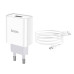 Набір СЗУ 110-240V HOCO C81A 1xUSB+ кабель Micro, 2.1A, кабель 1м, White, Blister