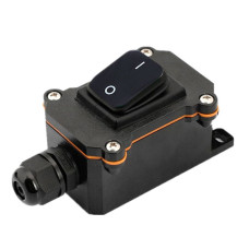 Вимикач зовнішнього монтажу, чорна кнопка, IP65, AC: 110-250V, 20A, Black