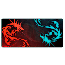 Килимок 300*700 тканинний Red and Blue Dragons з боковою прошивкою, товщина 2 мм, Black, Пакет