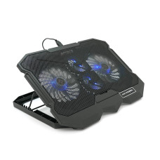 Підставка під ноутбук IceCoorel K22, 10-17", 2*125мм+2*70мм 2600±10% RPM, корпус пластик+алюміній, 385x280x28mm, Black, Box, Q10