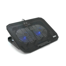 Підставка для ноутбука IceCoorel N106, 10-18", 2*125mm 1400±10% RPM, корпус пластик+алюміній, 2xUSB 2.0, 360x260x32 mm, Black, Box Q20
