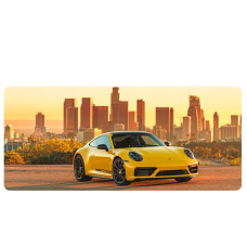 Килимок 300*800 тканинний Porsche 911 з боковою прошивкою, товщина 3 мм, Yellow, Пакет